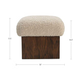 Serge Cream Faux Shearling Ottoman by Moe's Home at Eve Furniture