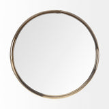 Serkis 15L x 15W Gold Metal Mirrored Base Round Tray by Mercana at Eve Furniture