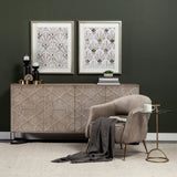 Serkis 15L x 15W Gold Metal Mirrored Base Round Tray by Mercana at Eve Furniture