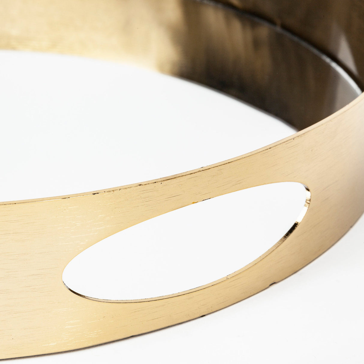 Serkis Gold Metal Mirrored Base Round Tray by Mercana at Eve Furniture