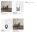 Serpens Black Metal Narrow Candle Holder by Mercana at Eve Furniture