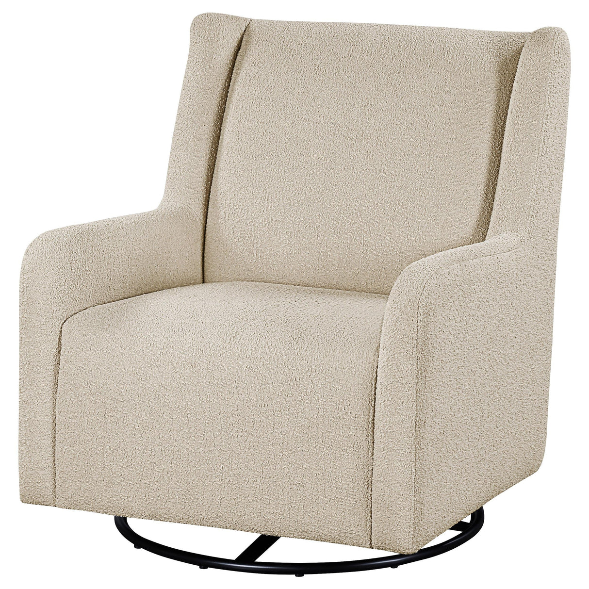Serra Sandy Beige Boucle Swivel Glider Recliner by Coaster at Eve Furniture