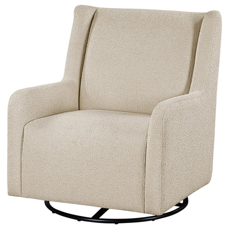 Serra Sandy Beige Boucle Swivel Glider Recliner by Coaster at Eve Furniture