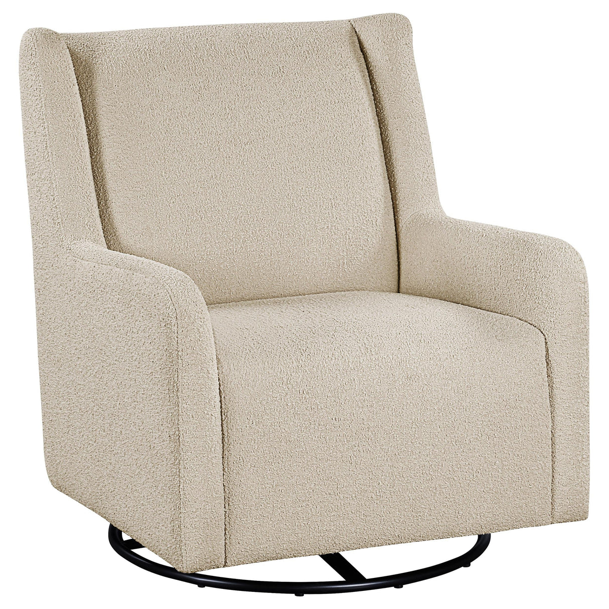 Serra Sandy Beige Boucle Swivel Glider Recliner by Coaster at Eve Furniture
