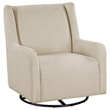 Serra Sandy Beige Boucle Swivel Glider Recliner by Coaster at Eve Furniture