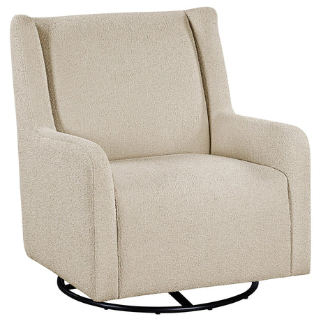 Serra Sandy Beige Boucle Swivel Glider Recliner by Coaster at Eve Furniture