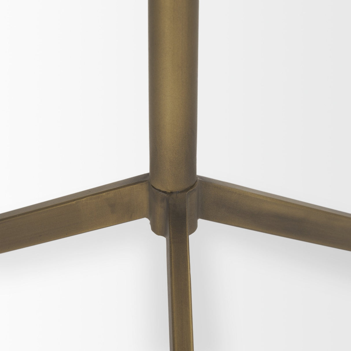 Serre Marble Top 3 Prong Gold Metal Base End Table by Mercana at Eve Furniture