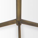 Serre Marble Top 3 Prong Gold Metal Base End Table by Mercana at Eve Furniture