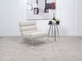 Serreta Ivory Boucle Upholstered Armless Accent Chair with Clear Acrylic Frame