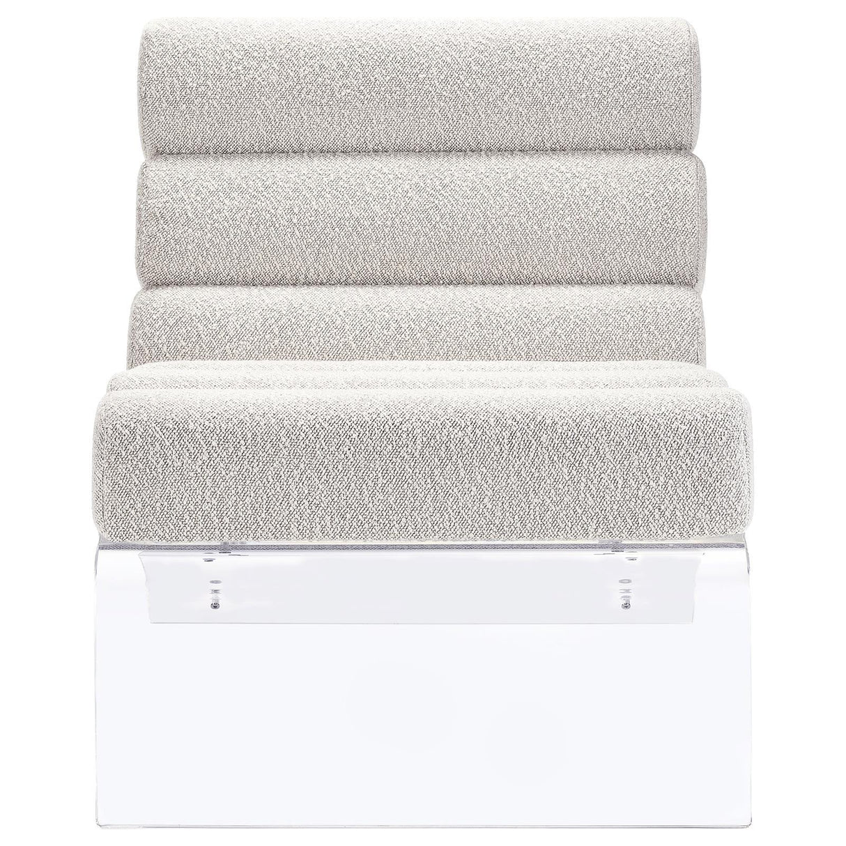 Serreta Ivory Boucle Upholstered Armless Accent Chair with Clear Acrylic Frame by Coaster at Eve Furniture