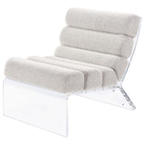 Serreta Ivory Boucle Upholstered Armless Accent Chair with Clear Acrylic Frame by Coaster at Eve Furniture