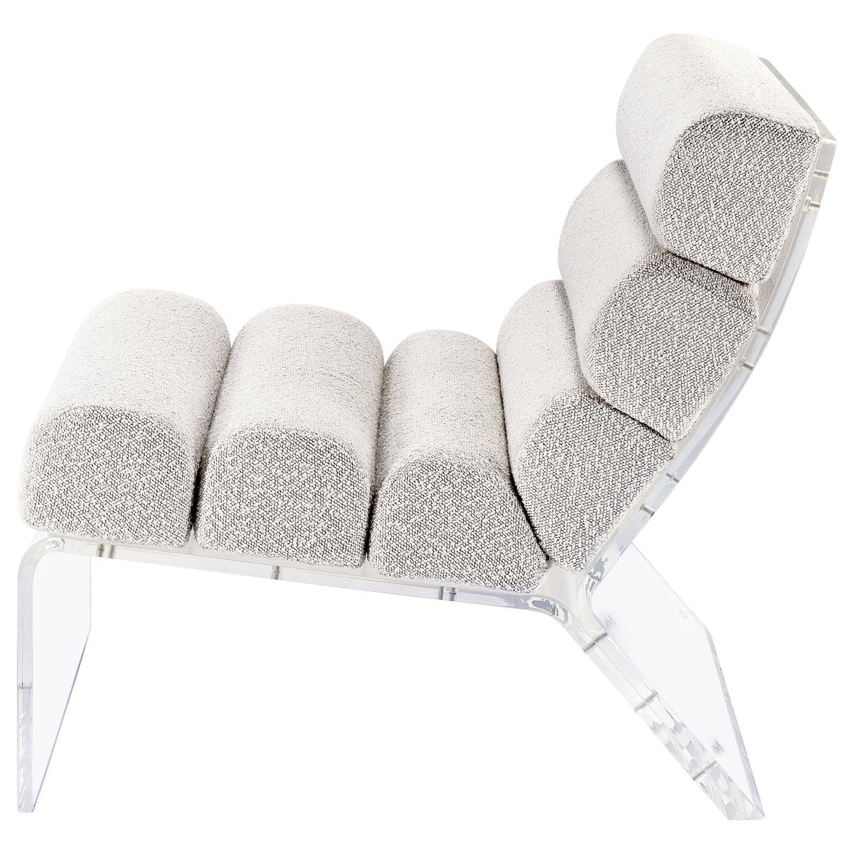 Serreta Ivory Boucle Upholstered Armless Accent Chair with Clear Acrylic Frame by Coaster at Eve Furniture