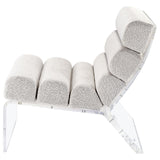 Serreta Ivory Boucle Upholstered Armless Accent Chair with Clear Acrylic Frame by Coaster at Eve Furniture