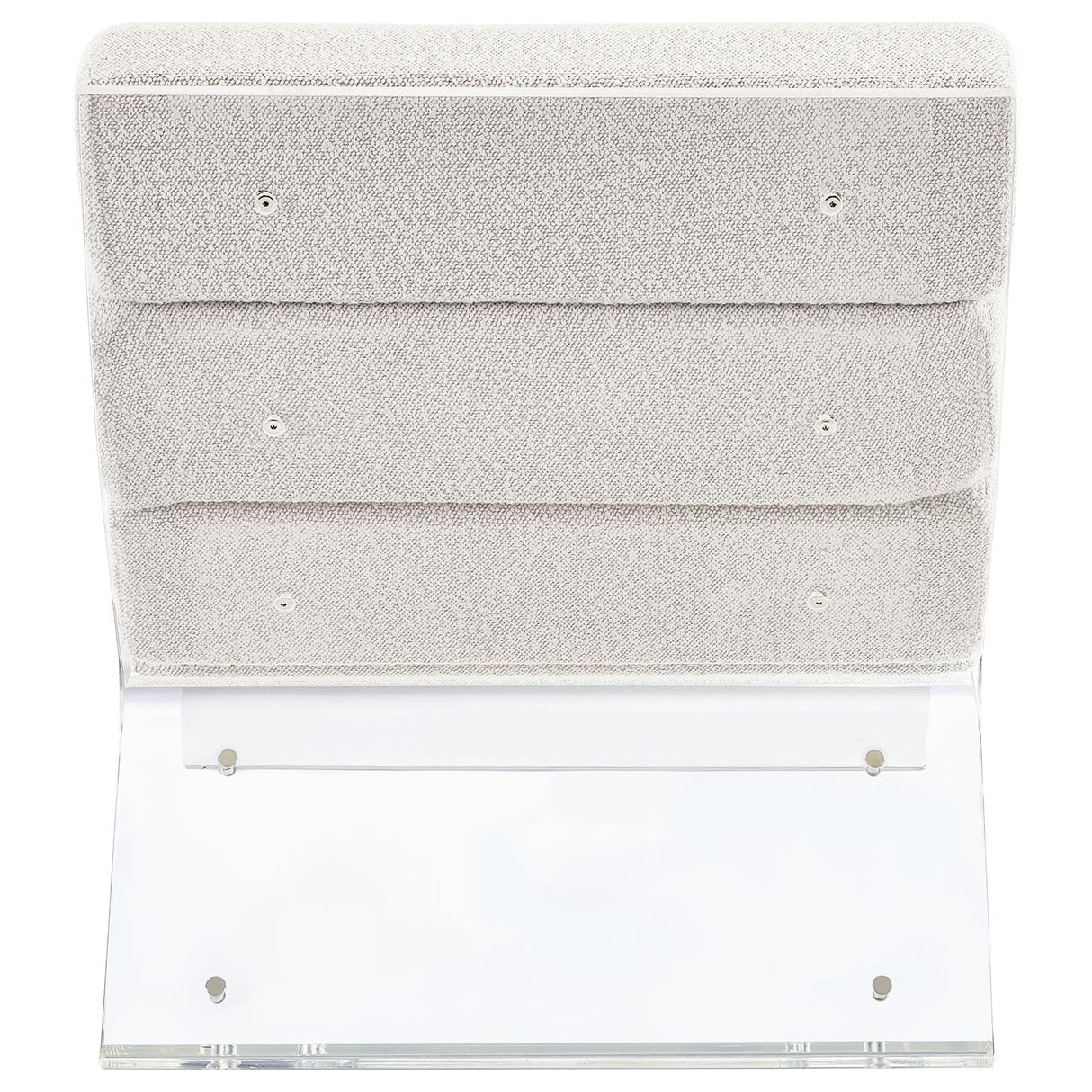 Serreta Ivory Boucle Upholstered Armless Accent Chair with Clear Acrylic Frame by Coaster at Eve Furniture