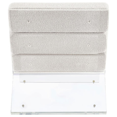 Serreta Ivory Boucle Upholstered Armless Accent Chair with Clear Acrylic Frame by Coaster at Eve Furniture