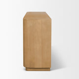 Serrin Solid Wood w/ Travertine 4 Door Closed Sideboard by Mercana at Eve Furniture