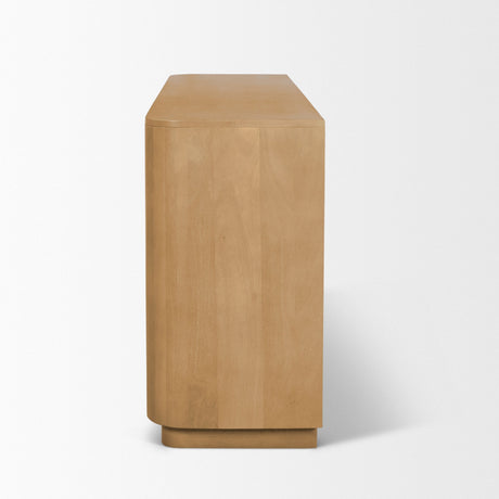 Serrin Solid Wood w/ Travertine 4 Door Closed Sideboard by Mercana at Eve Furniture