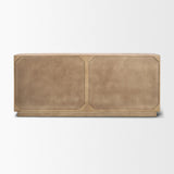 Serrin Solid Wood w/ Travertine 4 Door Closed Sideboard by Mercana at Eve Furniture
