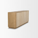 Serrin Solid Wood w/ Travertine 4 Door Closed Sideboard by Mercana at Eve Furniture
