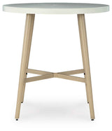 Seton Creek Beige Outdoor Bar Table by Ashley at Eve Furniture