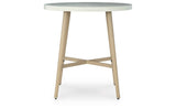 Seton Creek Beige Outdoor Bar Table by Ashley at Eve Furniture
