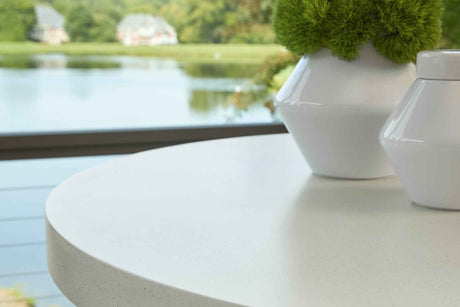 Seton Creek Beige Outdoor Bar Table by Ashley at Eve Furniture