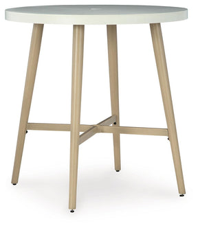Seton Creek Beige Outdoor Bar Table by Ashley at Eve Furniture