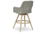 Seton Creek Beige/Gray Outdoor Bar Height Barstool with Cushion (Set of 2) by Ashley at Eve Furniture