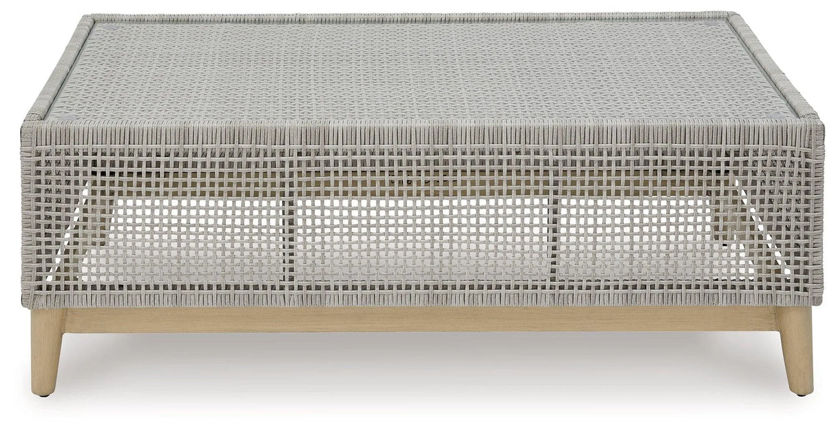 Seton Creek Gray Outdoor Coffee Table by Ashley at Eve Furniture
