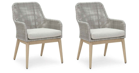 Seton Creek Gray Outdoor Dining Arm Chair by Ashley at Eve Furniture