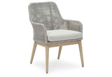Seton Creek Gray Outdoor Dining Arm Chair by Ashley at Eve Furniture
