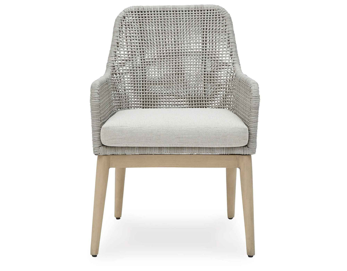 Seton Creek Gray Outdoor Dining Arm Chair by Ashley at Eve Furniture