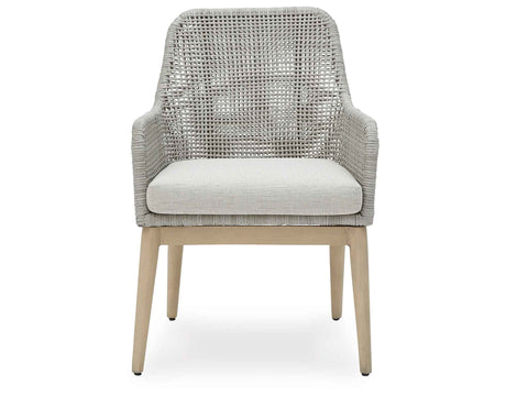 Seton Creek Gray Outdoor Dining Arm Chair by Ashley at Eve Furniture