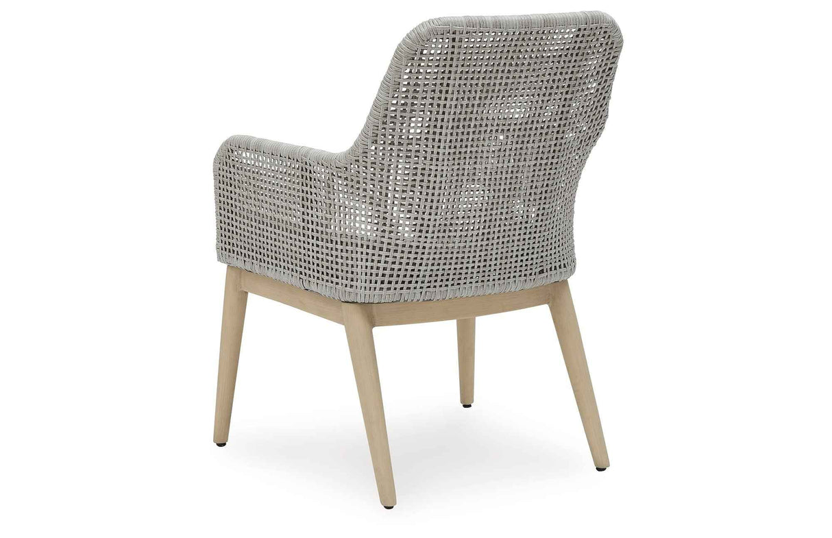 Seton Creek Gray Outdoor Dining Arm Chair by Ashley at Eve Furniture