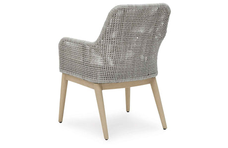 Seton Creek Gray Outdoor Dining Arm Chair by Ashley at Eve Furniture