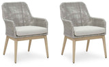 Seton Creek Gray Outdoor Dining Arm Chair by Ashley at Eve Furniture