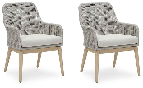 Seton Creek Gray Outdoor Dining Arm Chair by Ashley at Eve Furniture