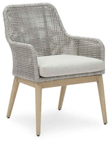 Seton Creek Gray Outdoor Dining Arm Chair by Ashley at Eve Furniture