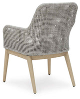 Seton Creek Gray Outdoor Dining Arm Chair by Ashley at Eve Furniture