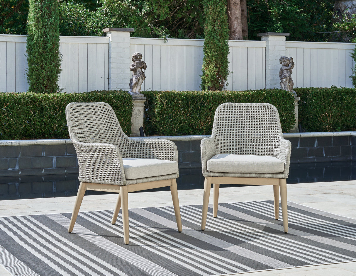 Seton Creek Gray Outdoor Dining Arm Chair