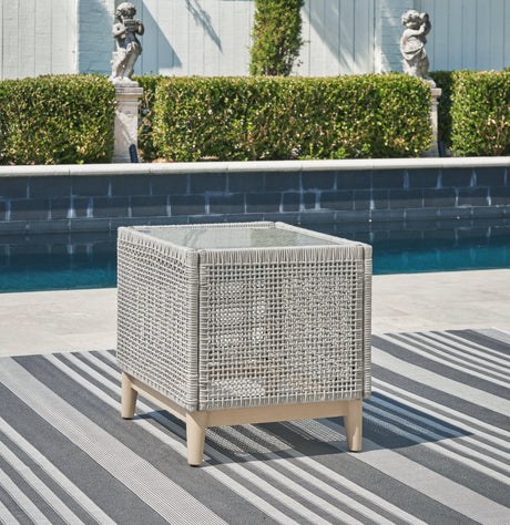Seton Creek Gray Outdoor End Table by Ashley at Eve Furniture