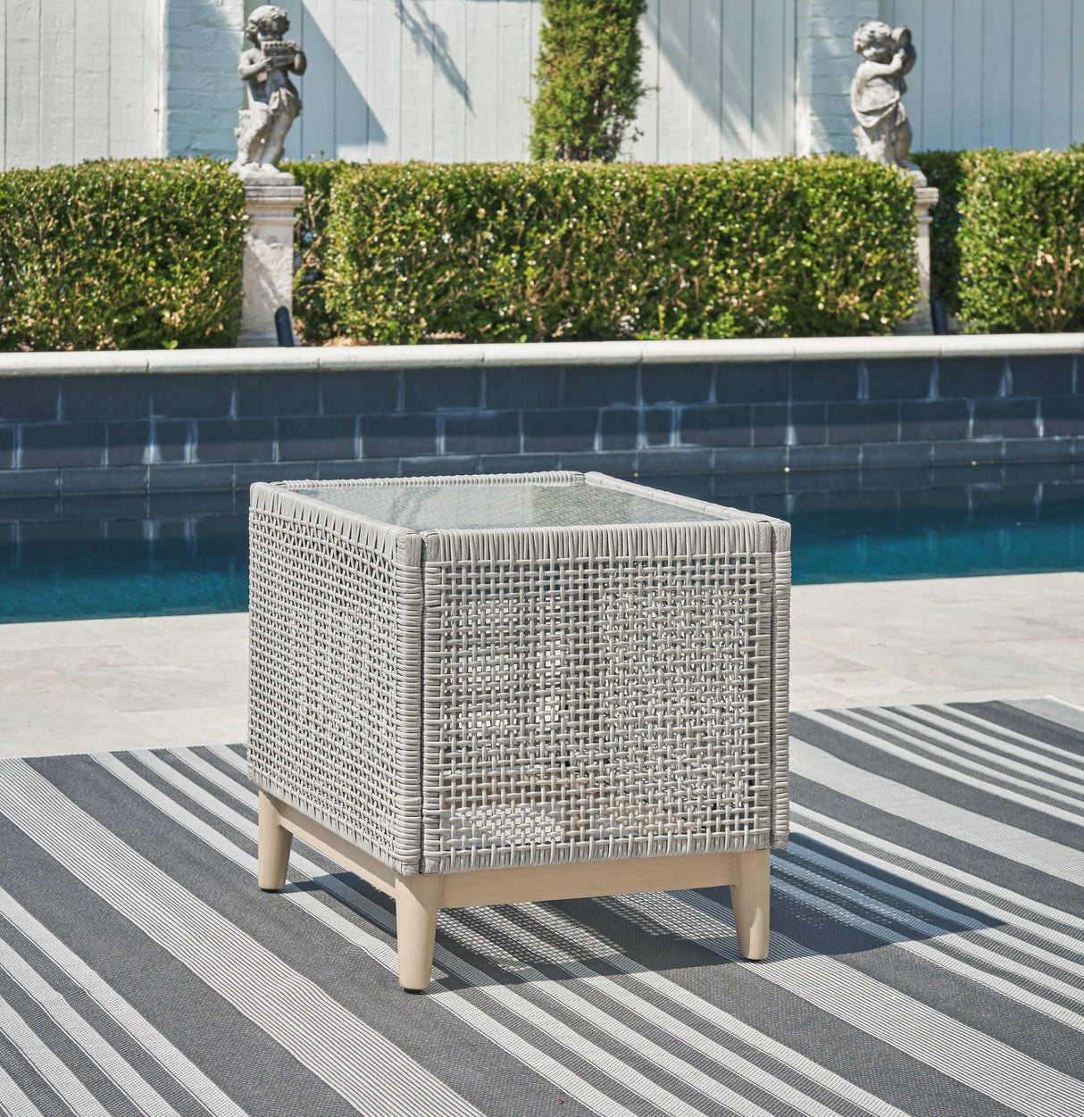 Seton Creek Gray Outdoor End Table