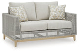 Seton Creek Gray Outdoor Loveseat with Cushion