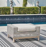 Seton Creek Gray Outdoor Ottoman with Cushion