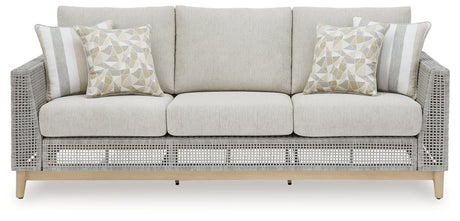 Seton Creek Gray Outdoor Sofa with Cushion by Ashley at Eve Furniture