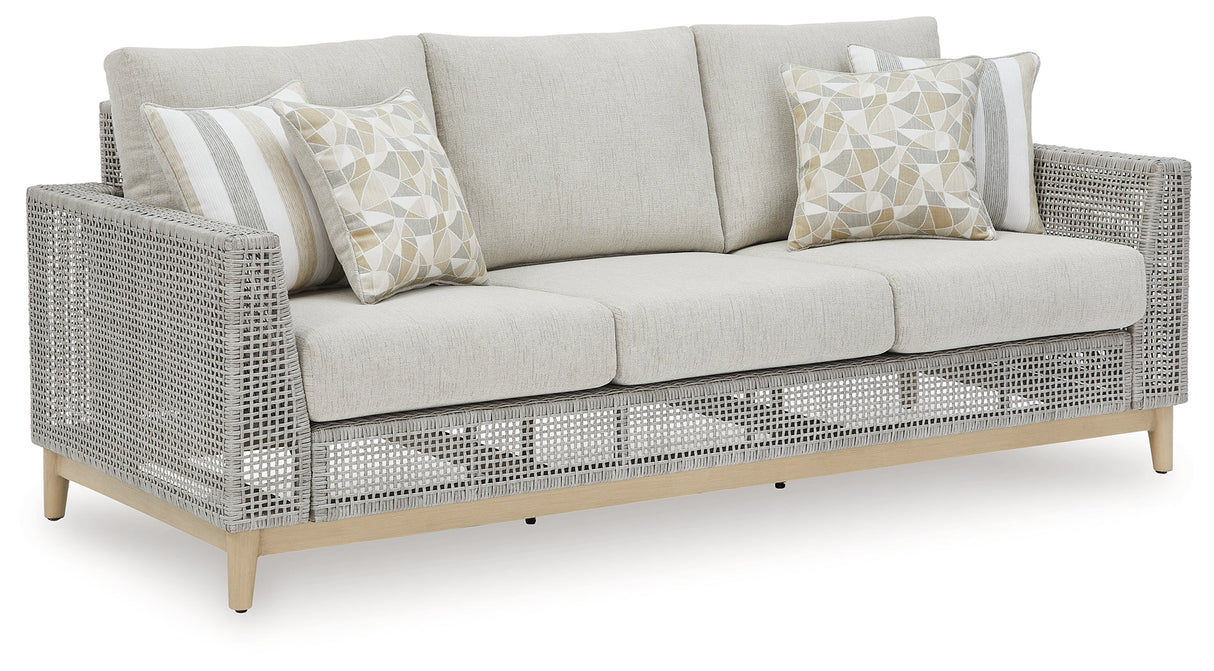 Seton Creek Gray Outdoor Sofa with Cushion