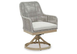 Seton Creek Gray Outdoor Swivel Dining Chair by Ashley at Eve Furniture