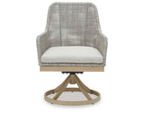 Seton Creek Gray Outdoor Swivel Dining Chair by Ashley at Eve Furniture