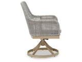 Seton Creek Gray Outdoor Swivel Dining Chair by Ashley at Eve Furniture