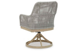 Seton Creek Gray Outdoor Swivel Dining Chair by Ashley at Eve Furniture